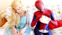 Spiderman & Pink Spidergirl vs T-Rex! Ft Frozen Elsa in Real Life - Fun Superhero w/ Comic