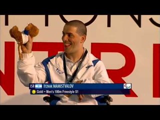 Swimming - men's 100m freestyle S1 medal ceremony - 2013 IPC Swimming World Championships Montreal