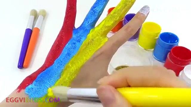 Learn Colors Superhero Finger Family Nursery Rhymes Body Paint Hulk Spider man EggVideos.c