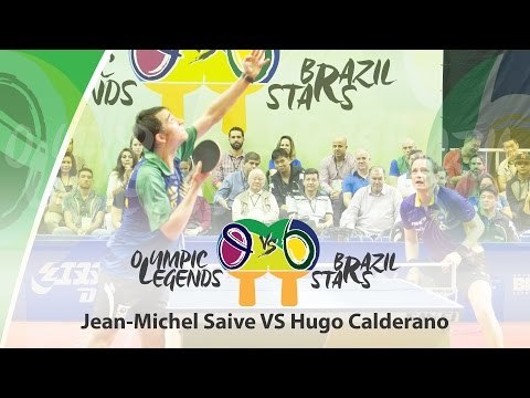 Olympic Legends vs Brazil Stars Hugo CALDERANO (BRA) vs Jean-Michel Saive (BEL)