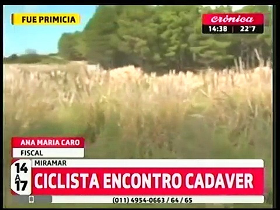 Ciclista encontró cadáver en Miramar