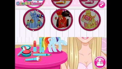 Barbie My Little Pony Makeover - Rainbow Dash Applejack Fluttershy Makeup Games