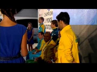 Swimming - men's 4x50m freestyle 20PTS medal ceremony - 2013 IPC Swimming World Championships