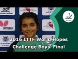 2016 ITTF World Hopes Challenge Boys' Final