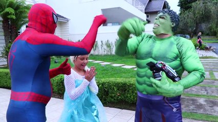 Frozen Elsa vs Joker BUTT PAINT PRANK! w/ Spiderman Anna Hulk in Real Life Fun Superhero f