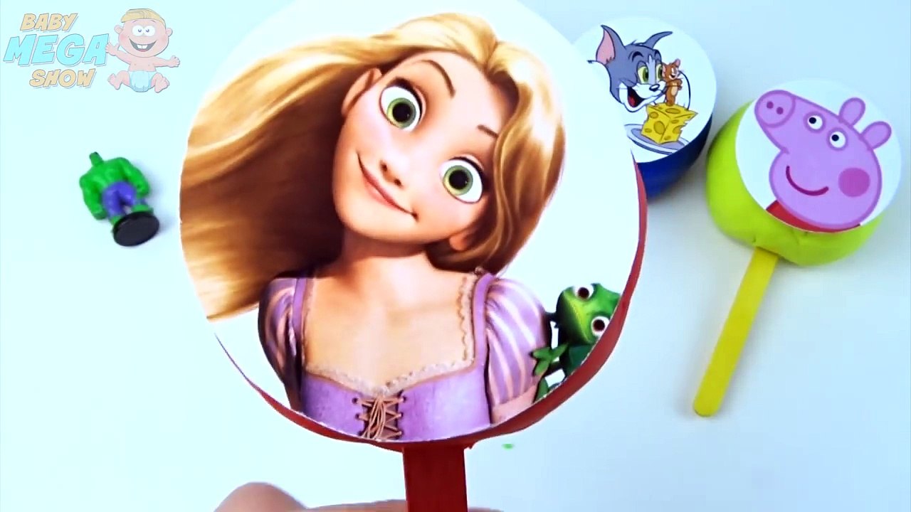 Lollipop Toys Play Doh Clay Frozen Peppa Pig McQueen Hello Kitty Masha Learn Colors for Ch