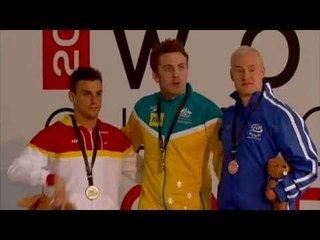 Swimming - medal ceremony men's 50m freestyle S9  - 2013 IPC Swimming Worlds