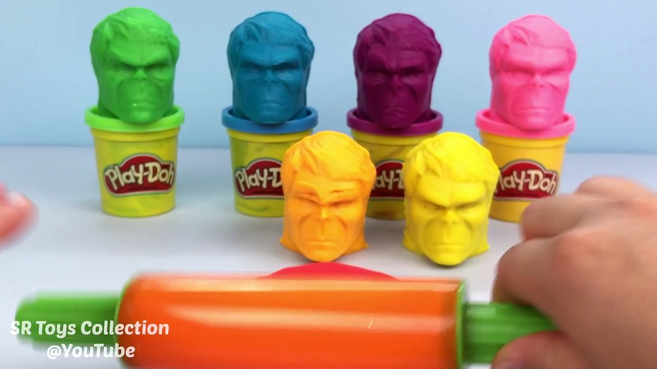 Learn Colors Video for Kids with Play Doh Hulk with Peppa Pig Family Molds Fun Creativ