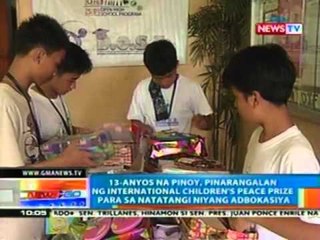 NTG: 13-anyos na pinoy, pinarangalan ng International Children's Peace Prize