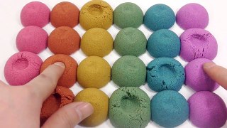 DIY How To Make Kinetic Sand Rainbow Colors Balls Learn Colors Sand Clay