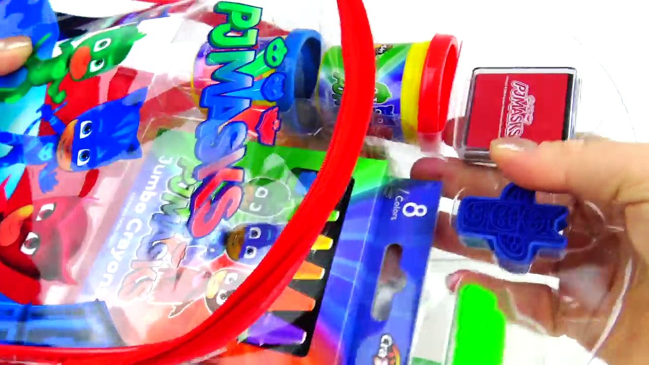 PJ Masks Fun Activities Backpack with Stickers, Coloring Book, Softee Dough, Play Scenes and More!-85zGNvIYIS0