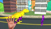 Color Dinosaur Gorilla Finger Family Songs | T-Rex 3D Animation Children Nursery Rhymes |