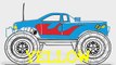 Learning Colors with Monster Truck Color Vehicles for Kids Toddlers - Learn Colours for Ch