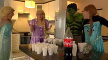 Spiderman Frozen Coca Cola Challenge Superhero in Real Life Funny Frozen Elsa & Spiderman