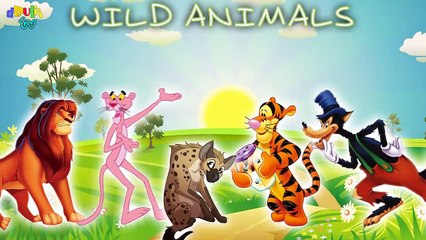 Wild Animals Finger Family | Lion, Tiger, Wolf, Panther, Hyena | Nursery Song for kids FIN