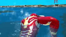 Water Slide w/ Superheroes Iron Man, Spiderman & Disney Lightning McQueen Cars - Kids Song
