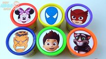Сups Stacking Toys Play Doh Clay Talking Tom Cars McQueen Paw Patrol Skye Bus Tayo Spiderm