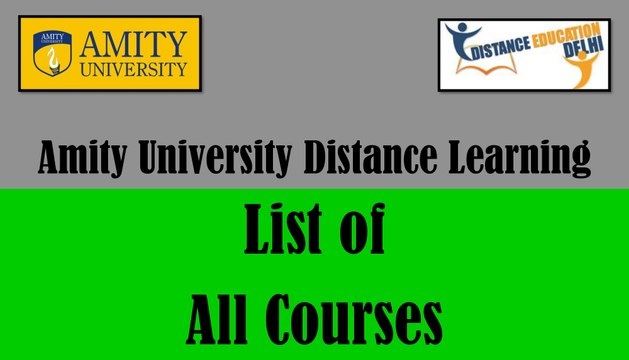 Amity university distance learning - list of all courses
