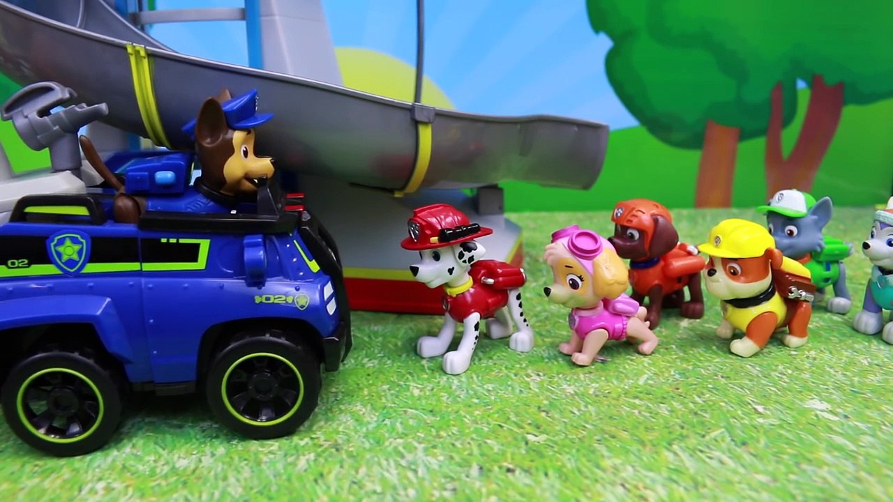 Paw Patrol Transformers Grimlock Robot Dinosaur with Robo Dog Saving Monkey Skye Helicopte