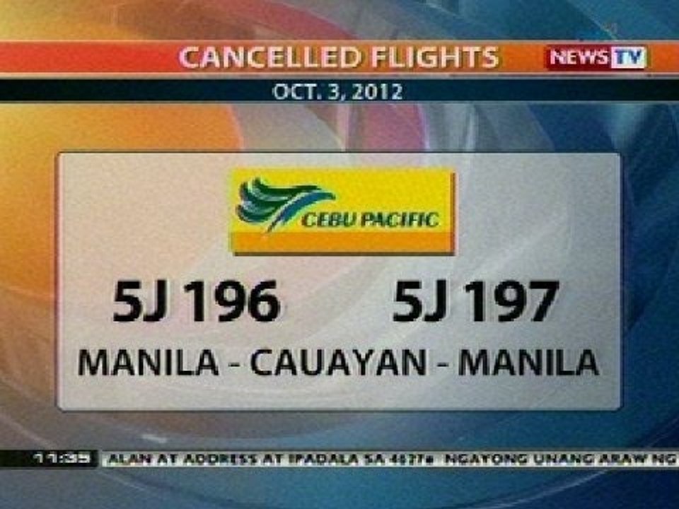 BT: Cancelled flights (Oct. 3, 2012)