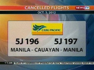 BT: Cancelled flights (Oct. 3, 2012)