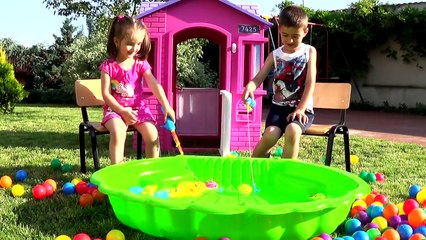 Outside Playground Fun Day for Children - Fishing Game Toys - Video for Kids Toddlers Babi