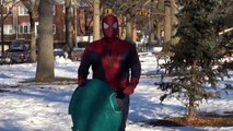 Batman vs Joker vs Spiderman - Superheroes Snow Sled Races - Real Life Superhero Movie - Marvel - DC-K