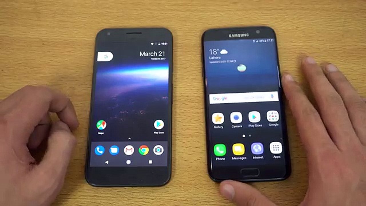 Google Pixel XL Android O vs Samsung Galaxy S7 Edge - Speed Test! (4K)