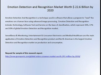 Emotion Detection and Recognition Market Worth $ 22.6 Billion by 2020