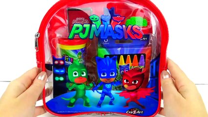 PJ Masks Fun Activities Backpack with Stickers, Coloring Book, Softee Dough, Play Scenes and More!-85zGN