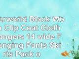Hangerworld Black Wooden Clip Coat Clothes Hangers  14 wide  For Hanging Pants  Skirts