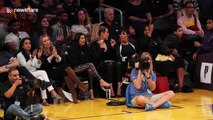 Khloe and Kourtney Kardashian spotted courtside at the Lakers with mum Kris Jenner