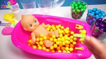 Baby Doll Bubble Gum Bathtime Compliation With Gum ball Bath Playing   Surprise Toys Video