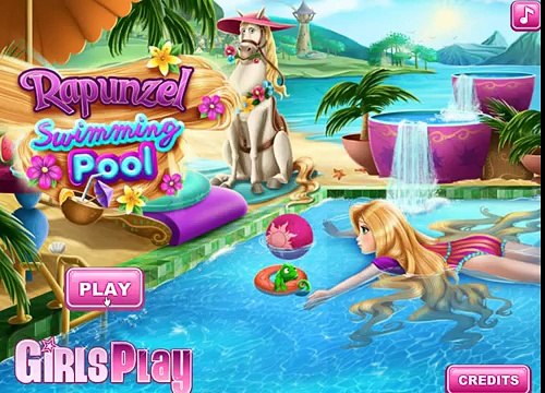 La Princesa de Disney Rapunzel Piscina de dibujos animados Enredado Película de Juego para Niños