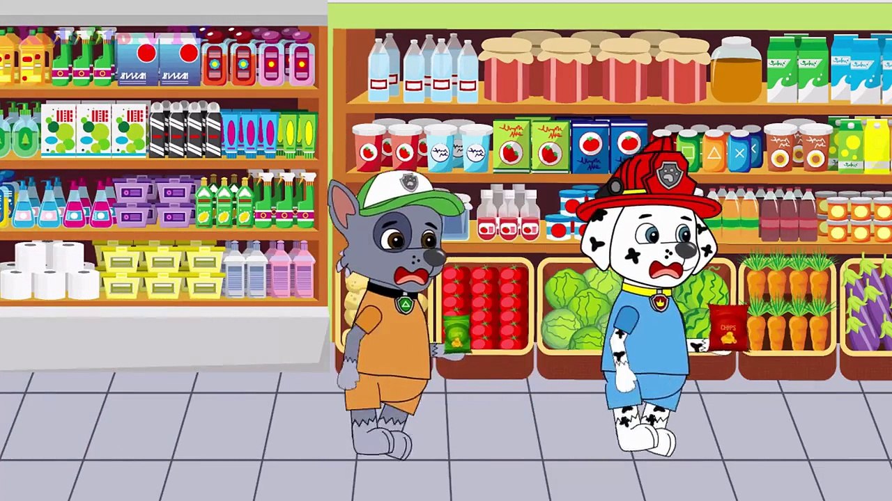 Paw Patrol Dad & Kids at The SUPERMARKET New Episodes! Babies Surprise Eggs New Cartoon