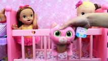 BABY ALIVE Lucy EATS Pudding   Gross Poop Diaper Change & New Crib Furniture Nursery Disne