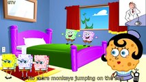 Five Little Spongebob Jumping on the Bed | 5 Little Monkeys Jumping on the bed Nursery Rhymes