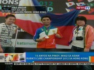 NTG: 15-anyos na Pinoy, wagi sa Asian Rubik's Cube Championship 2012 sa Hong Kong
