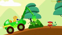 Emergency Vehicles Cartoons for children. Dinosaur Digger - Car & Monster truck simulator