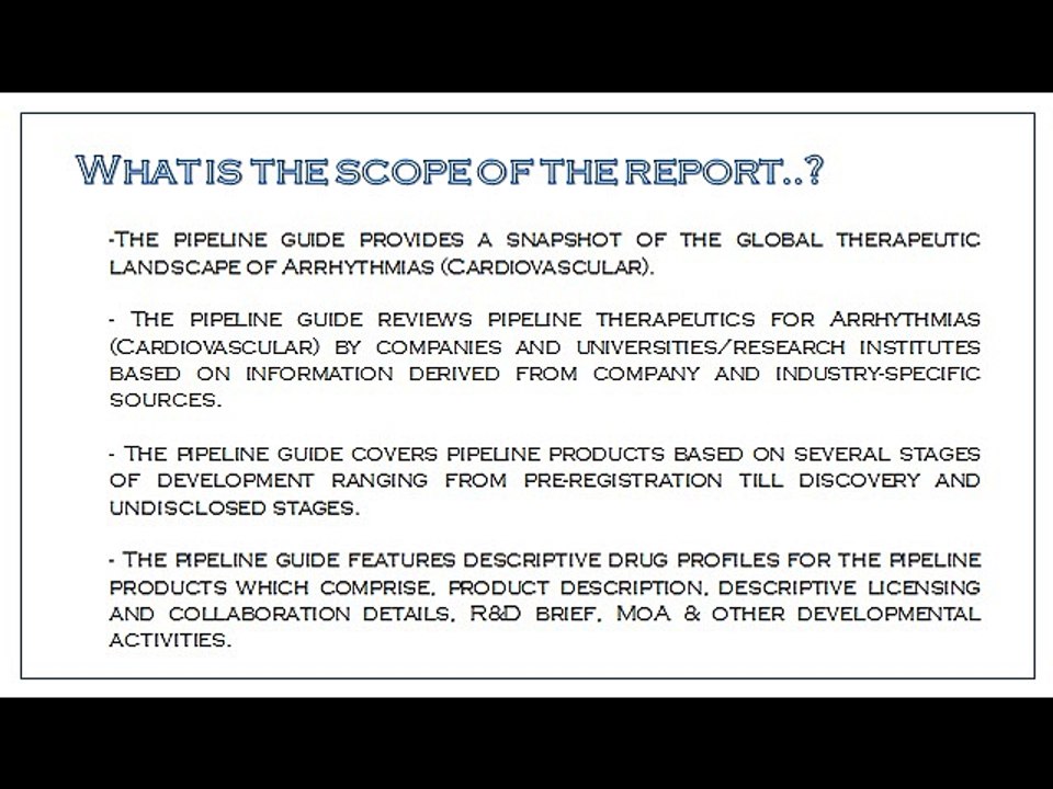 Arrhythmias - Pipeline Review, H1 2017: Aarkstore