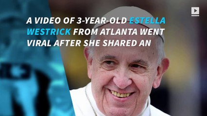 Watch: Young girl steals Pope's skullcap