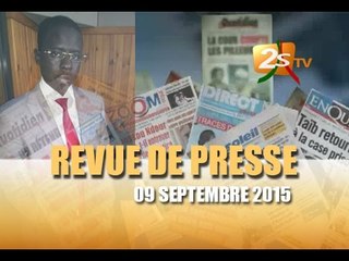 revue de presse du 09 septembre 2015