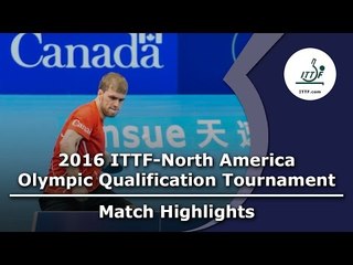 2016 North America Olympic Qualification Highlights: Eugene Wang vs Pierre-Luc Theriault