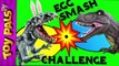 DINOSAUR Easter EGGS SMASH Challenge with Indominus, T-Rex and More Dinosaurs-oFak