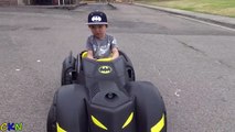 New Batman Batmobile Battery-Powered Ride-On Car Power Wheels Unboxing Test Drive With Ckn Toys-bi_f4U3sD