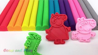 Learn Colors Play Doh Modelling Clay Peppa Pig Family Kinetic Sand Fun and Creative for Kids Rhymes-tBDUF
