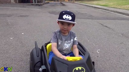 New Batman Batmobile Battery-Powered Ride-On Car Power Wheels Unboxing Test Drive With Ckn Toys-bi_f4U