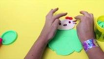 Play Doh How to Make a Hello Kitty Ice Cream Popsicle DIY RainbowLearning