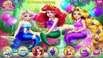 Disney Princesses Elsa, Ariel and Rapunzel Dress Up Game - Ariel's Birthday Party