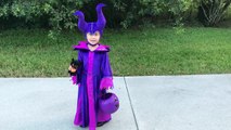 Evil Girl Maleficent, Paw Patrol Marshall & Captain America go Trick or Treating on Halloween-av